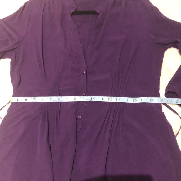 Plum button up tunic top - Picture 8 of 10